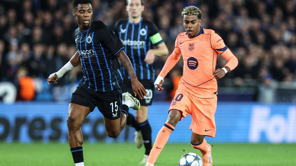 Yamal (rechts) rettete Barcelona einen Punkt in Brügge. Yamal (rechts) rettete Barcelona einen Punkt in Brügge.