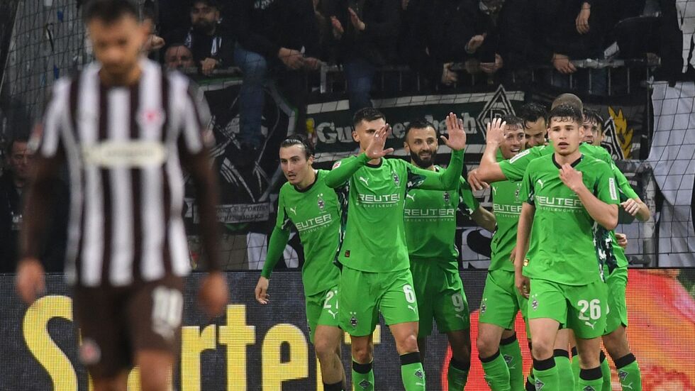 Durften endlich mal jubeln: Die Spieler von Borussia Mönchengladbach
