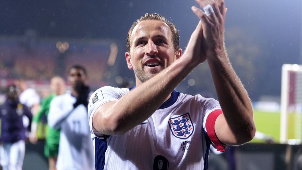 Harry Kane erzielte zwei Tore in Riga. Harry Kane erzielte zwei Tore in Riga.