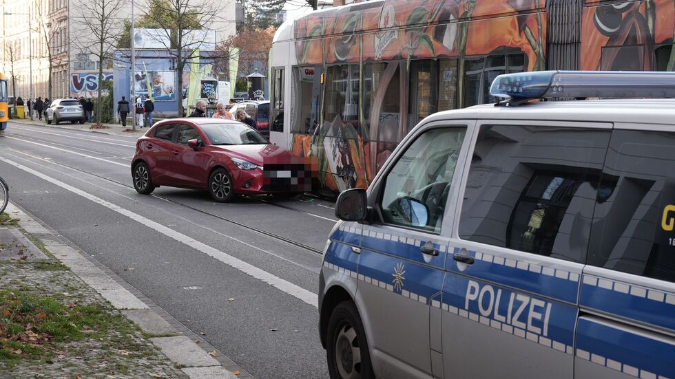 Die Unfallstelle auf der Lützner Straße in Höhe Cranachstraße