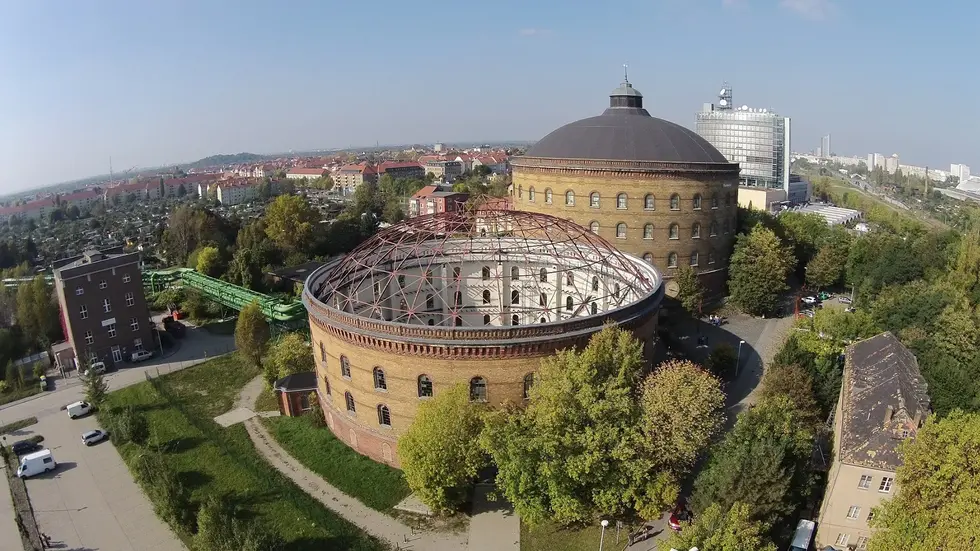 Hier schön zu sehen: Die beeindruckende Kuppel des ehemaligen Gasometers.