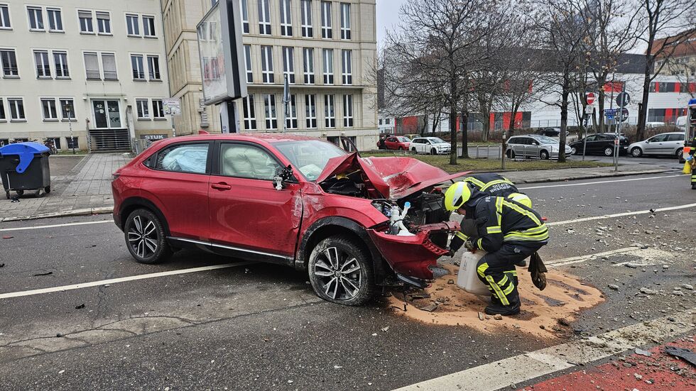 Das Auto des Rentners nach dem Unfall.