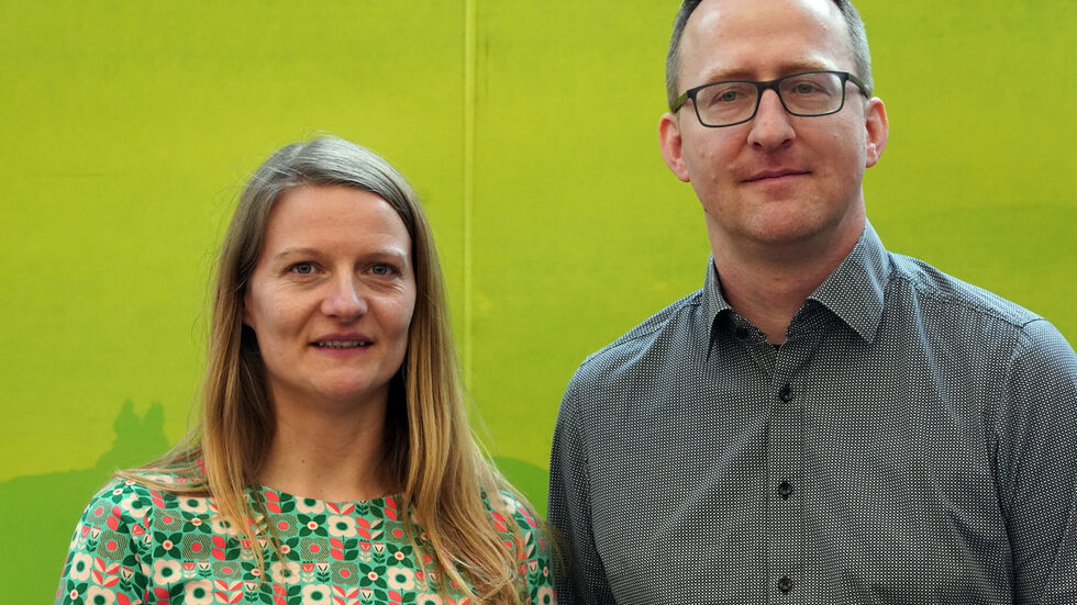 Der neuen Landesvorsitzenden Norman Volger und Christin Furtenbacher
Foto: Peter Endig/dpa-Zentralbild