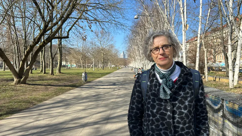 Sabine Christiansen auf dem "Catwalk" des Lene-Voigt-Parks. Sabine Christiansen auf dem "Catwalk" des Lene-Voigt-Parks.