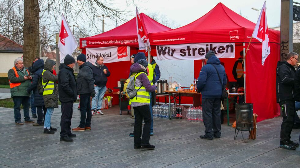 Streikpunkt an der Angerbrücke
