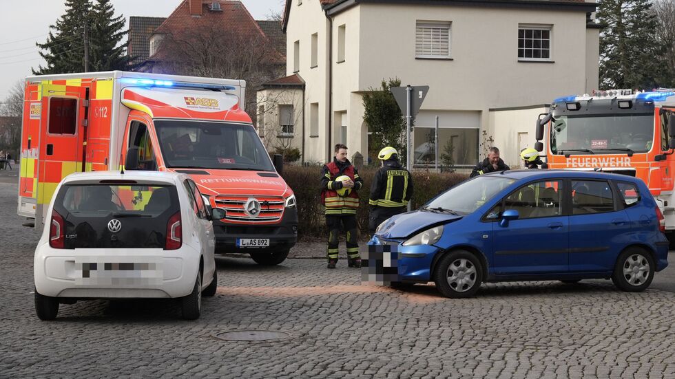 Die Unfallstelle in Leipzig-Lindenthal auf der Weststraße, Ecke Karl-Mannsfeld-Straße.