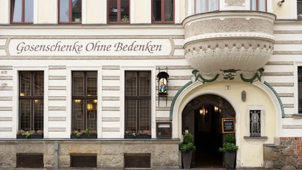 Die Gaststätte "Gosenschenke Ohne Bedenken" in der Putin einst Stammgast war. Die Gaststätte "Gosenschenke Ohne Bedenken" in der Putin einst Stammgast war.