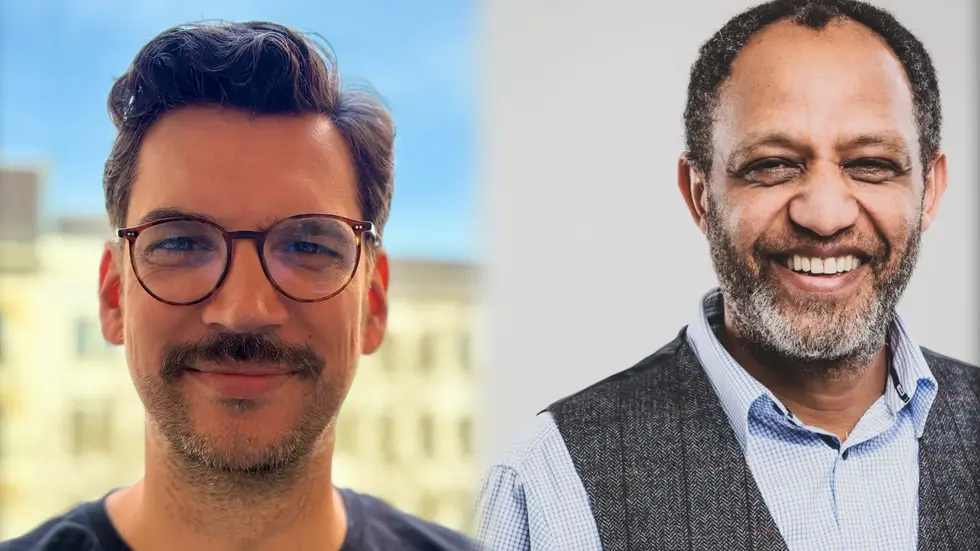 SpinLab-Manager Alexander Türpe (42, li.) ist der FDP-Kandidat für die OB-Wahl in Leipzig, Tierarzt Getu Abraham (58, re.) tritt vielleicht auch als freier Kandidat an.