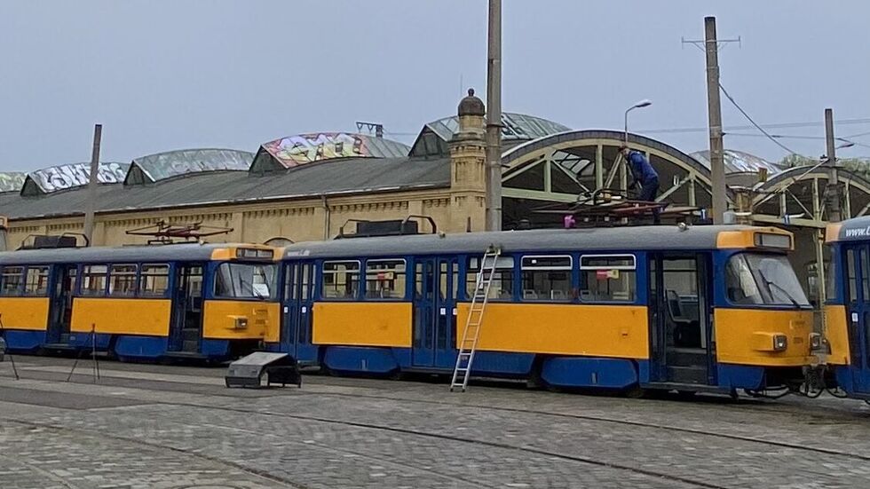 Der alte Straßenbahnhof Leutzsch an der Rathenaustraße.