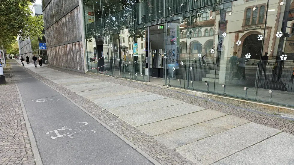 Die Seniorin (79) kam gerade zur Tür des Parkhauses heraus, als sie von dem Radler (32) erfasst wurde. Die Seniorin (79) kam gerade zur Tür des Parkhauses heraus, als sie von dem Radler (32) erfasst wurde.